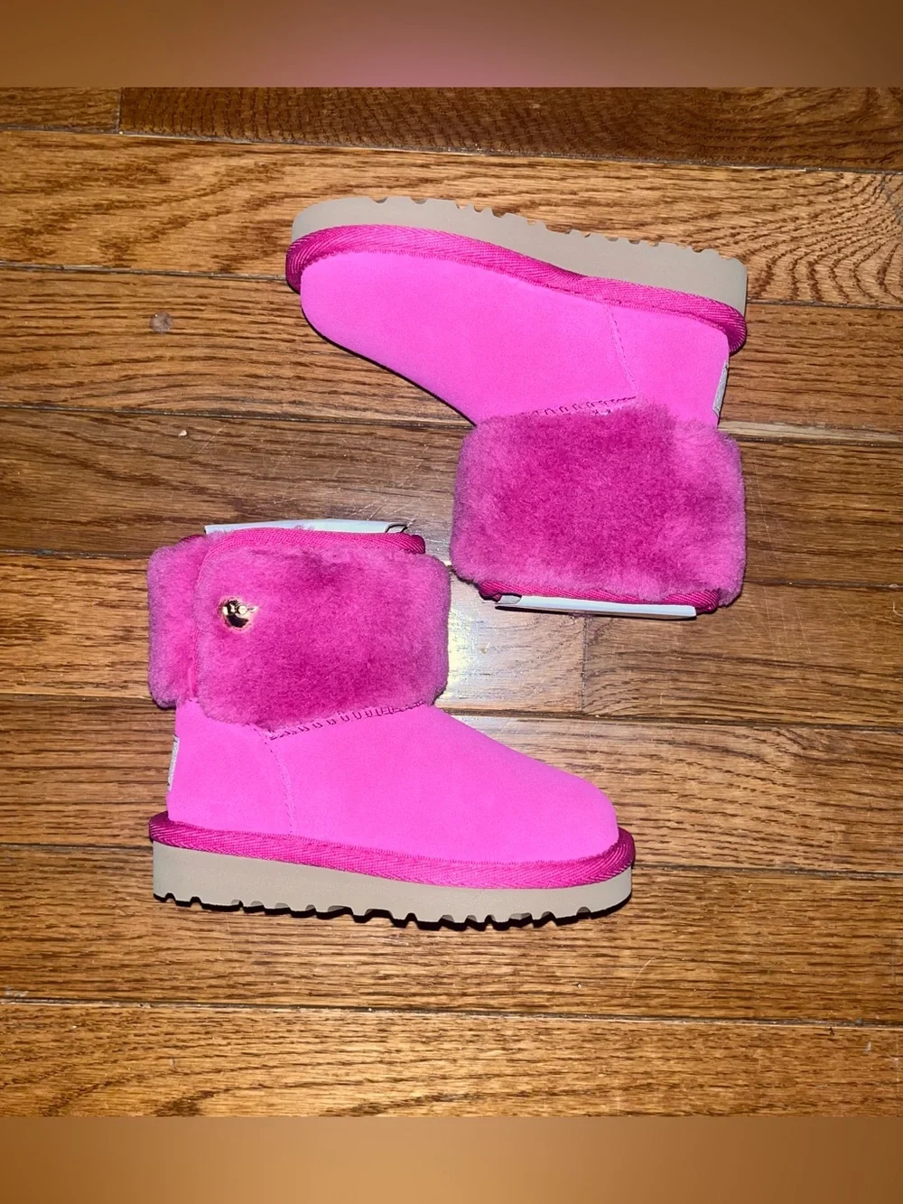UGG Kids Classic Joan Luxury Winter Boot Dark Peony Pink Baby Girl Walker Size 6